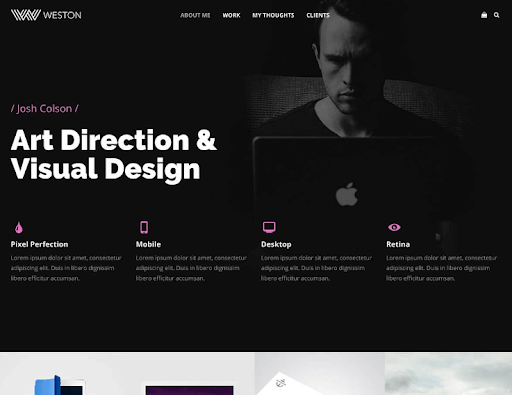  Weston WordPress theme for artists|YuanJhen blog